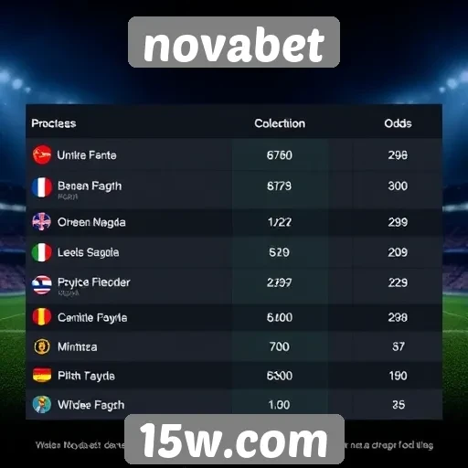 Comparação de odds entre Novabet e concorrentes