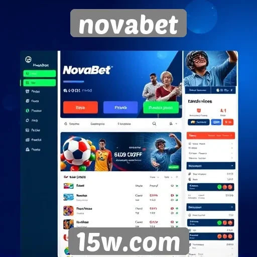 Interface do usuário do site Novabet em foco
